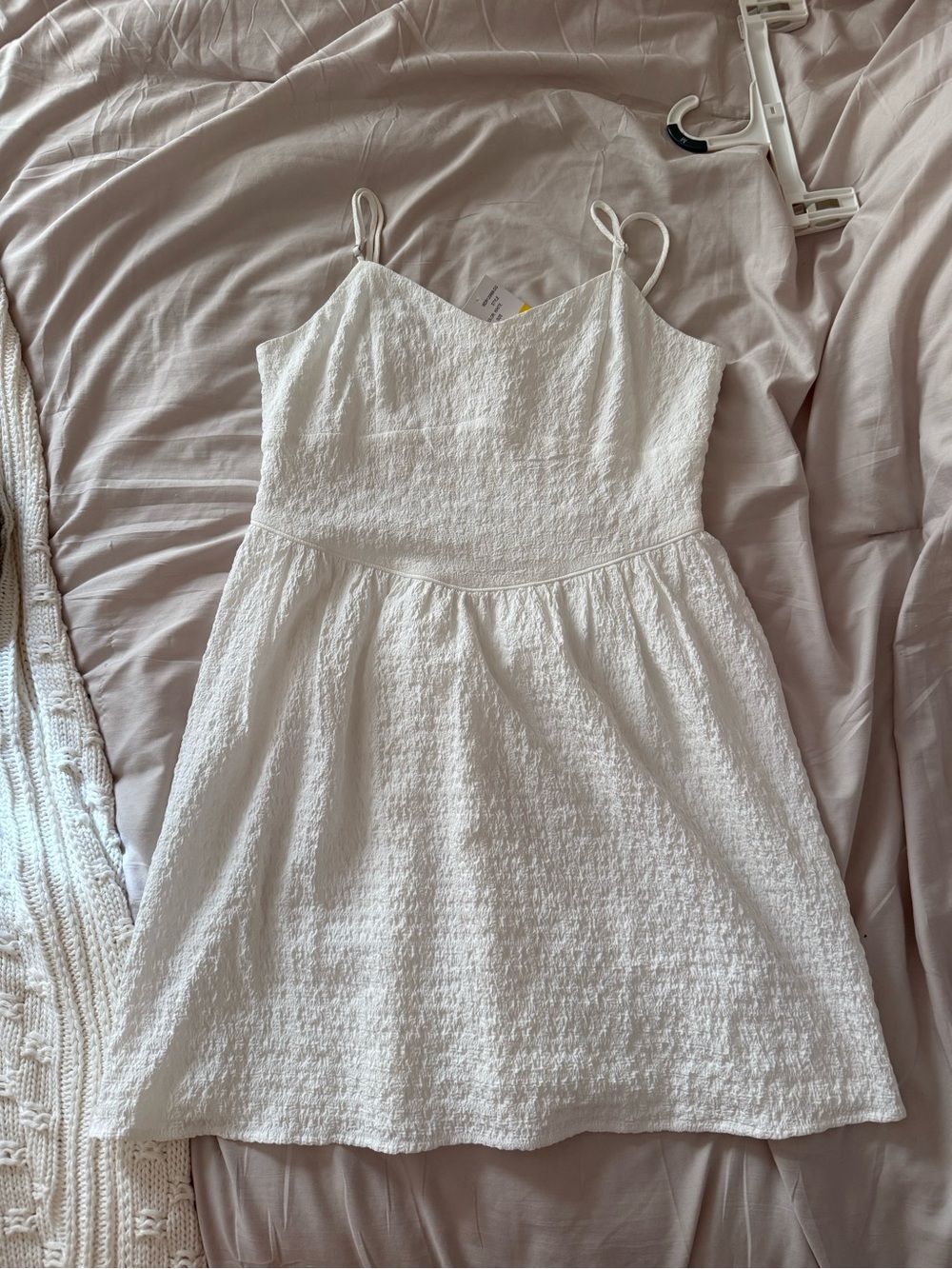 White Textured Sundress